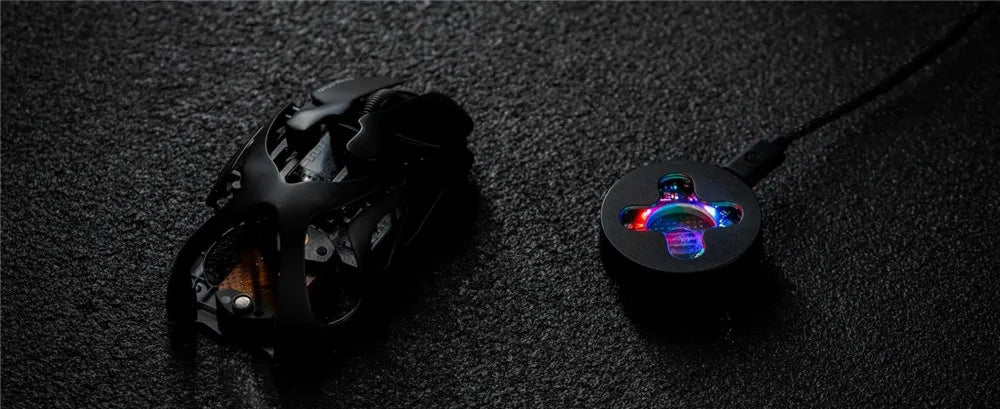Angry Miao Infinity Gaming-Wireless-Maus aus Metall, ultraleicht, hohl, Hot-Swap-fähig, PAW3950, Dual 8K, kabelgebunden, Tri-Mode