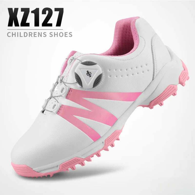PGM Boys Girls Golf Shoes Lightweight Soft and Breathable Waterproof Anti-Slip Universal Outdoor Sports Shoes XZ127