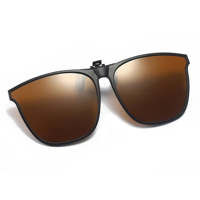 Polarized Clip On Sunglasses Men Women Car Driver Goggles Night Vision Eyewear Anti Glare Vintage Square Sun Glasses