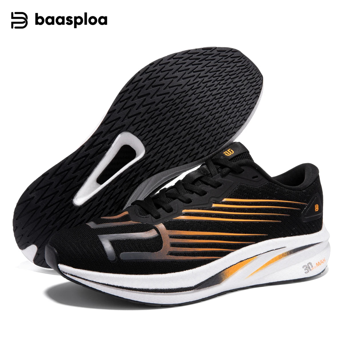 Baasploa Men's Professional Running Shoes Lightweight Breathable Jogging Sports Shoes Female Carbon Plate Anti-slip Sneakers