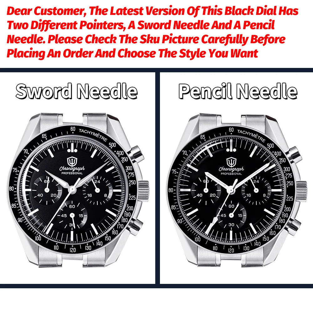 Orologio da uomo Watchdives New Wd1863 al quarzo VK63, cronografo con vetro zaffiro bombato, impermeabile, 39 mm, in acciaio, top brand, orologio business di lusso