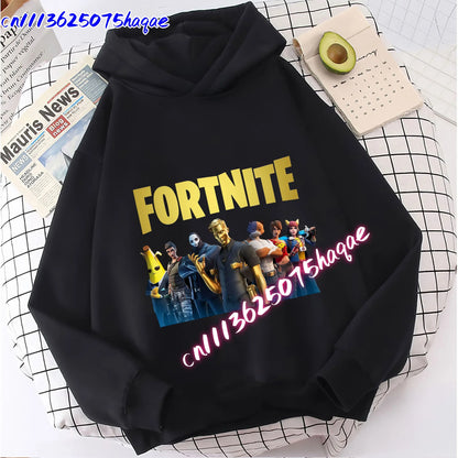 New Fortnite Kids Sweatshirts Cartoon Game Character Printed Hoodie Autumn Casual Children’s Tops Winter Baby Boys Clothing