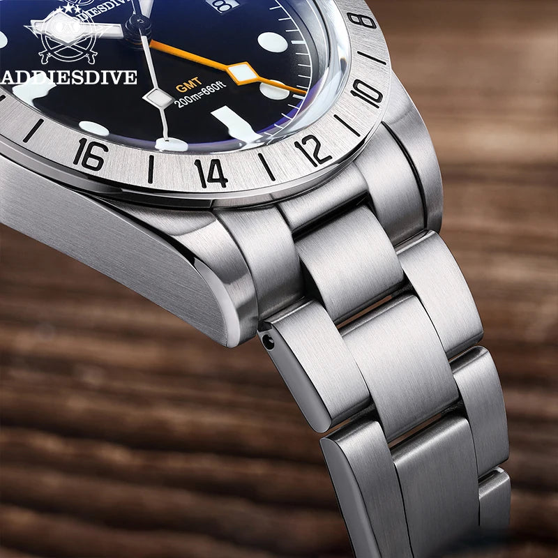 ADDIESDIVE Neue Luxus-Herrenuhr 200 wasserdichte Edelstahl-Quarzuhr BGW9 Super Blue Leucht-GMT-Edelstahluhr