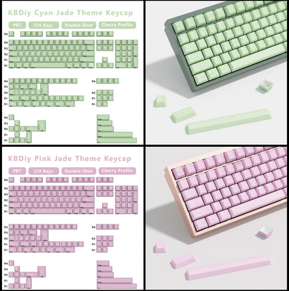 KBDiy GMK Illusion Tastenkappen Cherry-Profil Double-Shot PBT ISO-Tastenkappen für Gamer Mechanisches Tastatur-Kit Gaming Point Retro-Tastenkappe