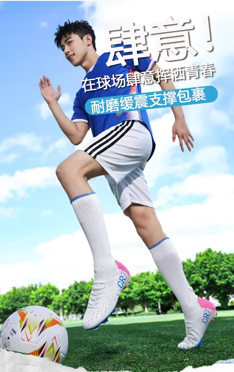 TF Long Stud Training Football Cleats Wear-Resistant Breathable Firm Ground Outdoor Match Training Sports Footwear
