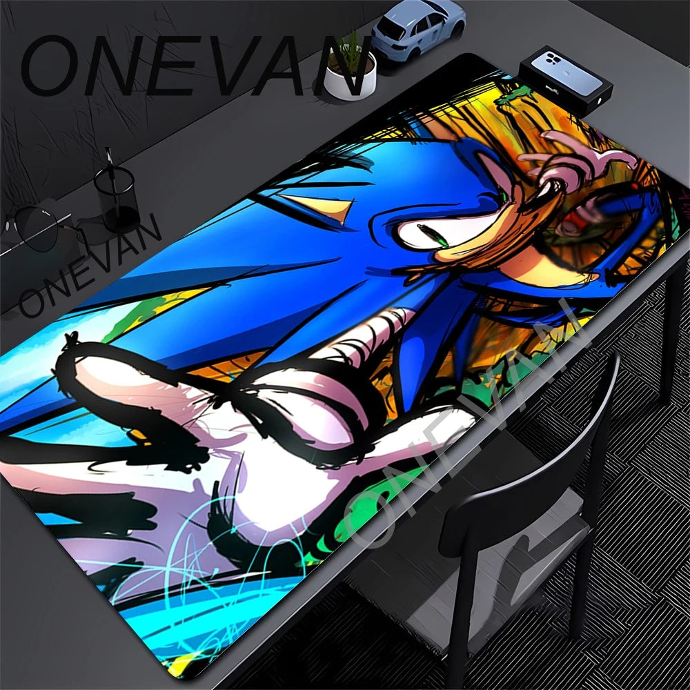XXL Desk Mat Anime Sonic The Hedgehog Mouse Mat With Pad Gaming Accessories Prime Gaming Keyboard Pad Padding Mat