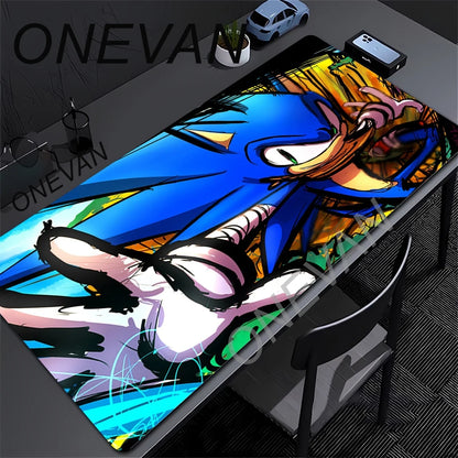 XXL Desk Mat Anime Sonic The Hedgehog Mouse Mat With Pad Gaming Accessories Prime Gaming Keyboard Pad Padding Mat