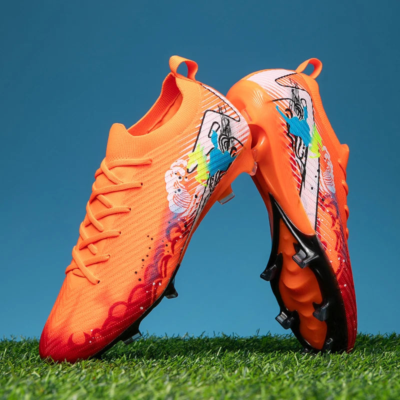 New Men Football Boots Cleats Training Shoes Soccer Shoes Non-Slip Match Ultralight Soccer FG Long Spikes Outdoor Drop Shipping