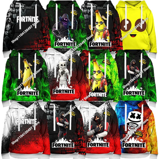 Kinderkleidung Geburtstag Süße Geschenke Fortnite Kinder-Hoodies Battle Royale Jungen Mädchen Anime-Sweatshirt Winter-Pullover-Oberteile für Kinder