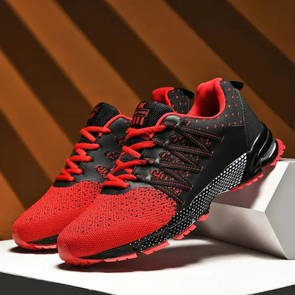 2025 Thick-Soled Sports Shoes Youth Mesh Breathable Running Shoes Trendy Spring Summer Korean Large Black and White Shoes Walk