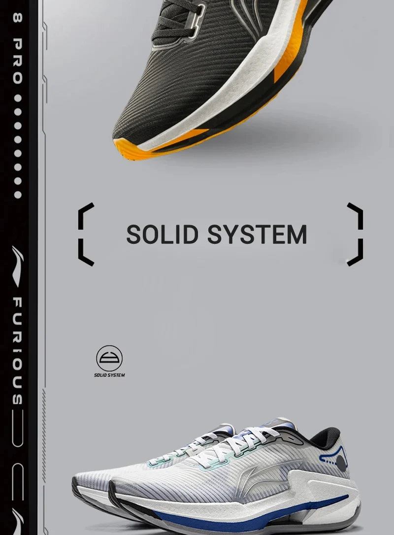 Li-Ning FURIOUS RIDER 8 Herren-Stabilitätslaufschuhe BOOM, rutschfeste Dämpfung, LiNing Sportschuhe mit stabilem Halt, Sneaker ARZV005