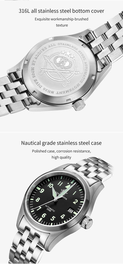 ADDIESDIVE Watch For Men MY-H2 Stainless Steel Classics Mechanical Watches NH35 200m Diving Luminous Analog Watch Reloj Hombre