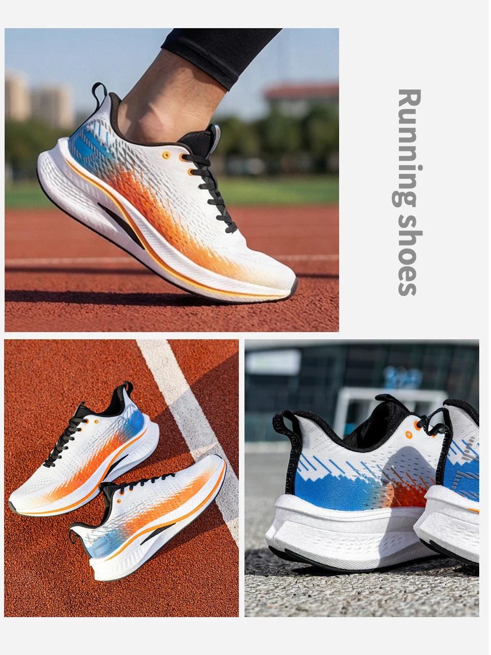 Baasploa Men Jogging Sports Shoes Carbon Plate Professional Cushioning Sneakers Male Outdoor Breathable Non-Slip Running Shoes