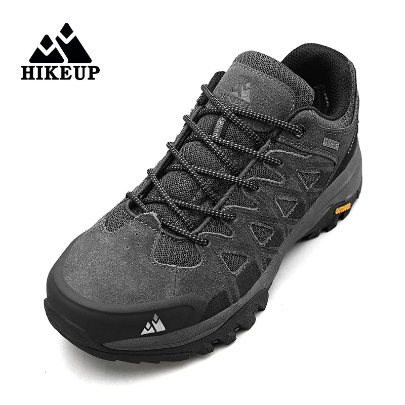 HIKEUP New Arrival Men's Hiking Shoes Breathable Lace Up Trekking Male Cushioning Outdoor Climbing Tourism Sneakers for Men