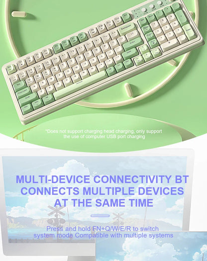 AULA S99 Spider Keyboard Membrane Keyboard Wireless Bluetooth Wired Three Mode RGB Gamer Keyboards Office Typing Mute 99 Keys