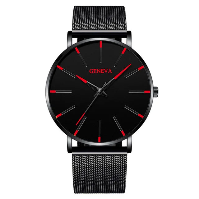 Fashion Mens Watches Top Brand Luxury Quartz Watch Men Casual Slim Mesh Steel Waterproof Sport Watch Relogio Masculino