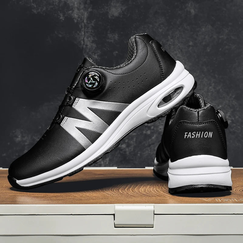Zapatillas de golf para hombre con cámara de aire, deportivas para correr y conducir, transpirables, ligeras, cómodas, atléticas, antideslizantes y giratorias