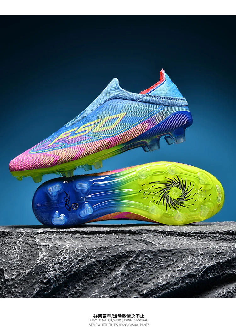 Men Soccer Shoes Cleats FG/TF Professional Original Women Football Boots Society Grass Indoor Training Unisex Non-Slip Sneakers.