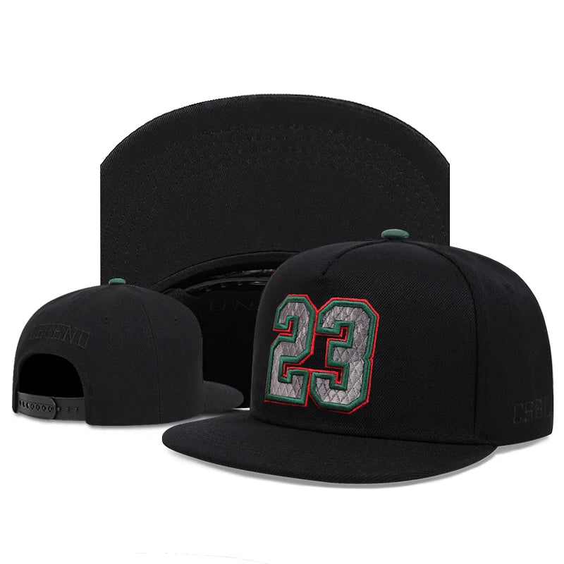Digital 23 3D Embroidered Fashion Baseball Hat Sports Sunshade Hat Snapback Cap Adjustable Unisex Sun Cowboy Hat