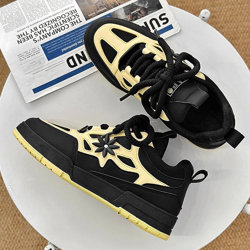 Fashion Men's Shoes Trend Street Skateboard Shoes Man Luxury Brand Training Sneakers Mesh Breathable Casual Shoes Men's Tennis Shoes