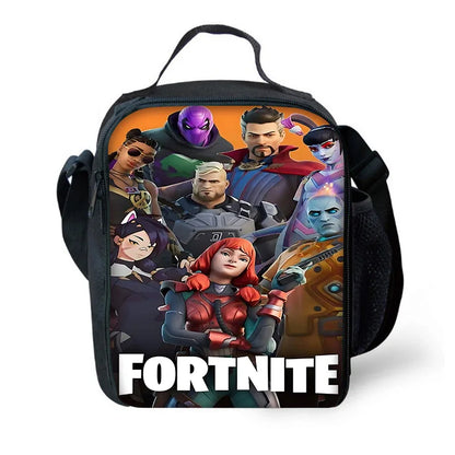 Isolierte große F-FortniteS-Kühltasche für Kinder mit viel Fassungsvermögen, für Jungen, Mädchen und Schüler, für Outdoor-Picknicks, wiederverwendbare Thermo-Lunchbox
