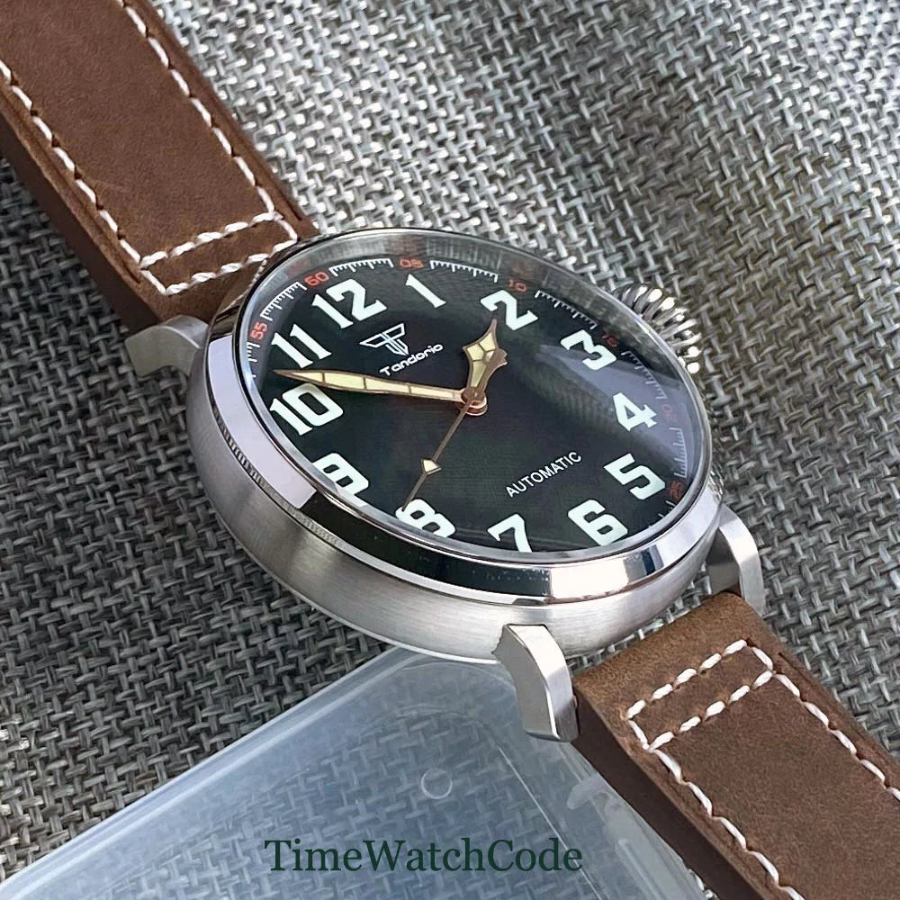 Tandorio 47mm NH35 Diver Men's Automatic Watch CUSN8 Solid Bronze or 316L Steel Case 10ATM Sapphire Crystal Black Dial