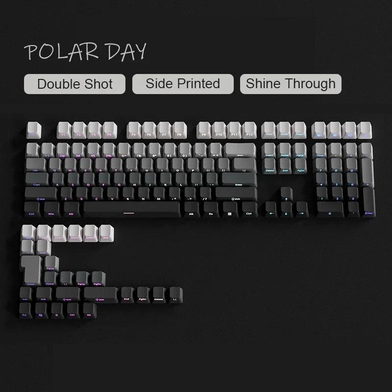 Nuovi keycap per tastiera meccanica da gaming 60/64/84/98/108 con switch MX, 135 tasti, profilo OEM, PBT, incisione laterale, sfumatura rosso e nero
