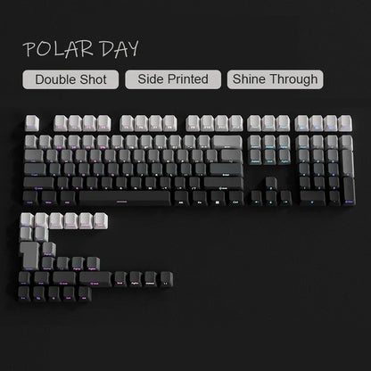 Nuovi keycap per tastiera meccanica da gaming 60/64/84/98/108 con switch MX, 135 tasti, profilo OEM, PBT, incisione laterale, sfumatura rosso e nero