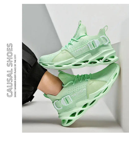 Zapatillas deportivas casual moradas de moda en oferta para mujer y hombre, calzado running con suela tipo blade, talla grande 48, ligeras y transpirables, zapatillas deportivas de malla para hombre