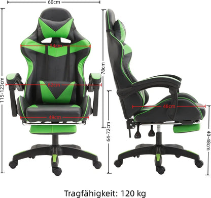 Sedia gaming, poltrona gaming, sedia da ufficio regolabile in altezza con funzione reclinabile regolabile, orecchie da gatto e cuscini