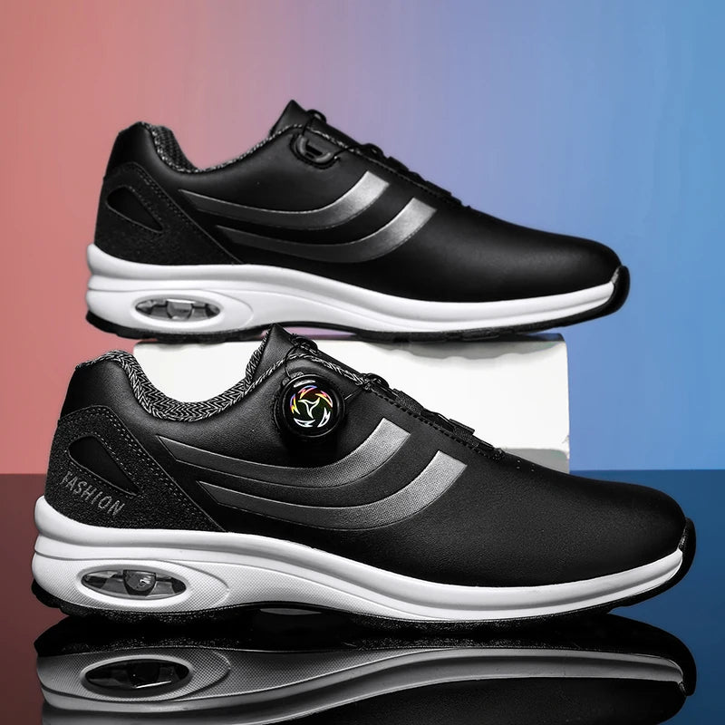 Zapatillas de golf para hombre con cámara de aire, deportivas para correr y conducir, transpirables, ligeras, cómodas, atléticas, antideslizantes y giratorias