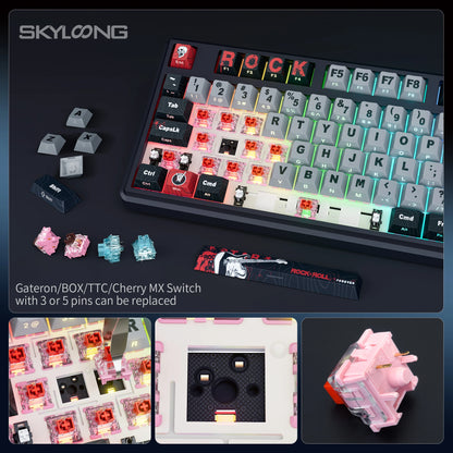 Tastiera meccanica wireless SKYLOONG GK104 Pro 100% personalizzata, switch low-noise hot-swap per PC gamer e accessori da ufficio