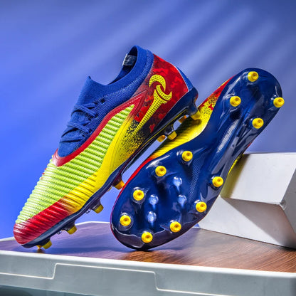 New Men Football Boots Outdoor Sport Boys Long Spikes Non Slip Breathable Match Training Cleats Soccer Shoes Adult Comfortable