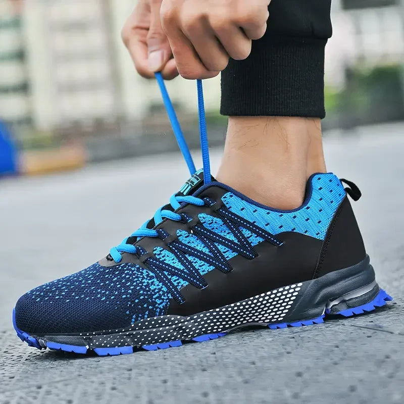 2025 Thick-Soled Sports Shoes Youth Mesh Breathable Running Shoes Trendy Spring Summer Korean Large Black and White Shoes Walk