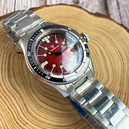 Pilot Watch 200M Water Resistant Mechanical Wristwatch NH35A PT5000 Miyota 8215 Domed Sapphire Glass 120 clicks Bezel Steel Band