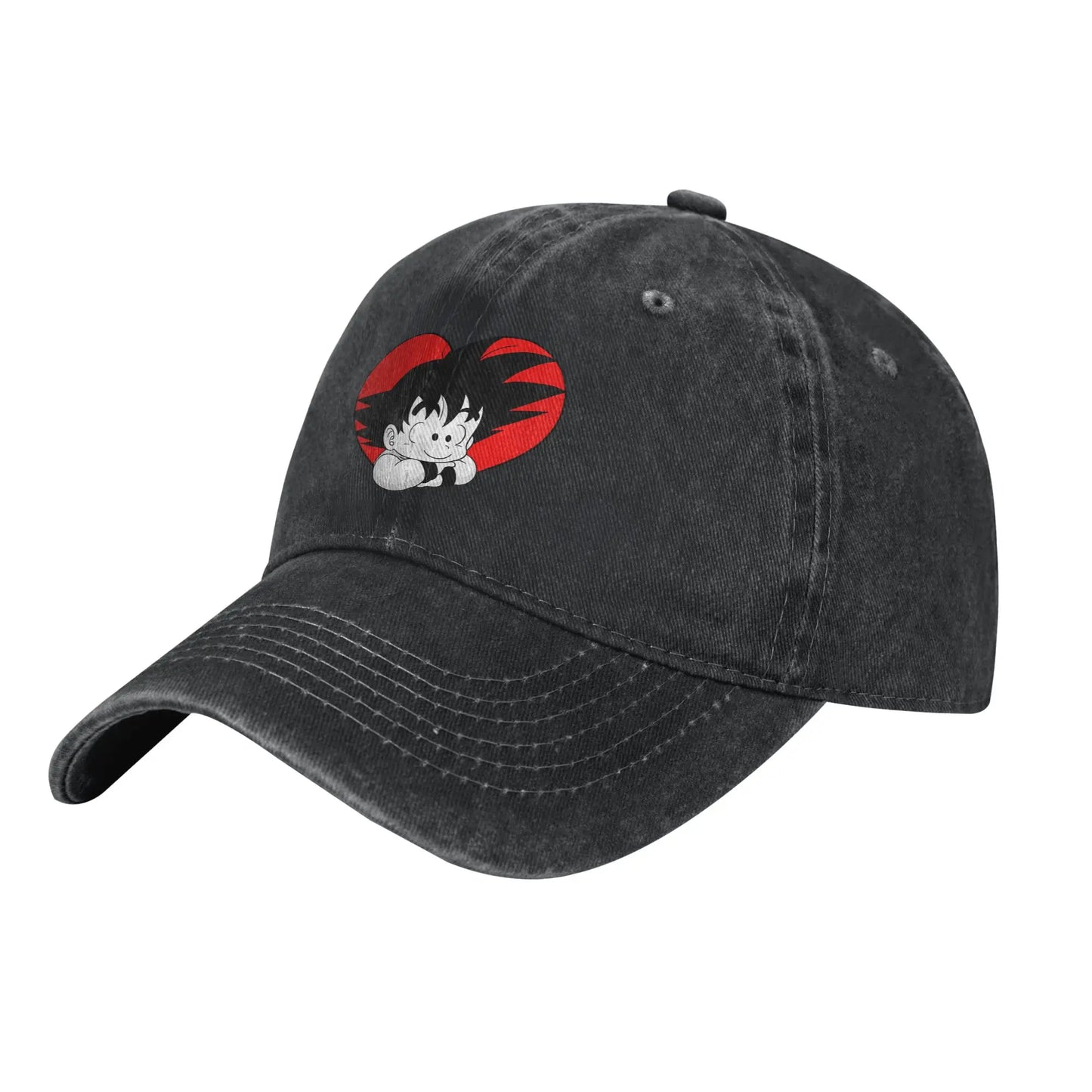 Dragon Ball DBZ Goku Baseball Caps Distressed Cotton Red Heart Headwear Unisex Style Outdoor All Seasons Travel Gift Hats Cap