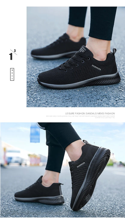 Atmungsaktive leichte Herren-Laufschuhe – bequeme Casual-Schuhe, Outdoor-Slipper und Walking-Sneaker