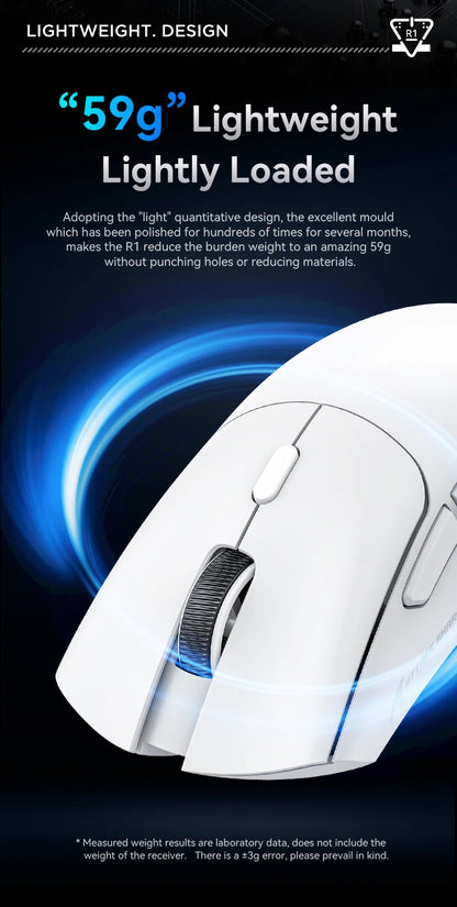 Attack Shark R1 belaidė Bluetooth žaidimų pelė, influencerių įvertinta populiari pelė, PAW3311 jutiklis, 1000Hz atsako dažnis
