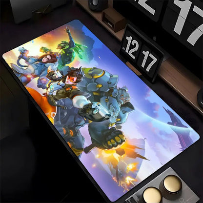 Overwatch Genji Mauspad mit HD-Druck für Computer-Gamer, vernähter Kante und rutschfester Unterseite, XXL90x40cm Tastatur- und PC-Schreibtischpad