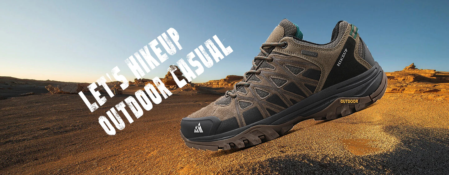 HIKEUP Scarpe outdoor da uomo per escursionismo, sport e tempo libero, scarponcini da trekking in montagna e campeggio, sneaker antiscivolo e resistenti all’usura