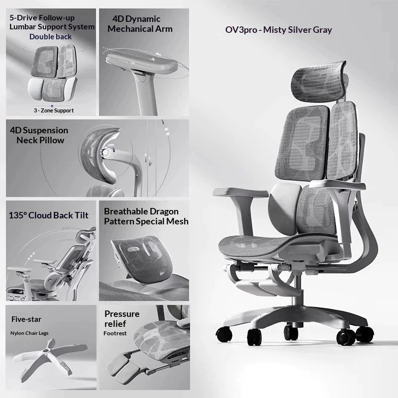 Ergonomischer Office-Mesh-Stuhl, moderner Executive-Computer- und Gaming-Stuhl, drehbar, rollbar und verstellbar