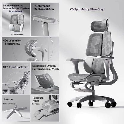 Ergonomischer Office-Mesh-Stuhl, moderner Executive-Computer- und Gaming-Stuhl, drehbar, rollbar und verstellbar