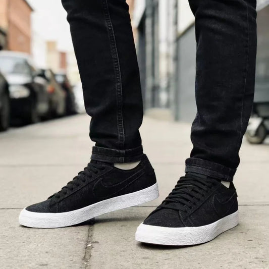 Nike Sb Blazer Zoom Sneakers, Stylish Retro Design, Non-Slip, Wear-Resistant, Breathable, Sporty, Casual, Comfortable, Versatile, Black Ah3370-001