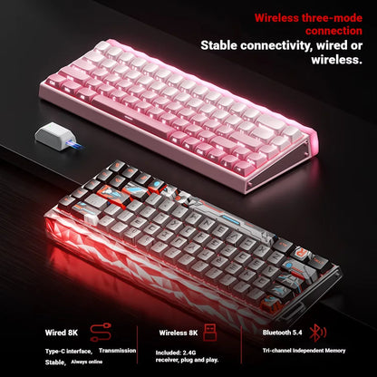 New AULA HERO68 Air 3-mode Magnetic Switch Gaming Mechanical Keyboard E-sport Custom Wired Keyboard Ergonomic Accessories