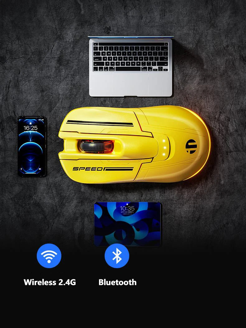 INPHIC Super Racing Car Series Wireless Bluetooth Gaming Mouse 500mA Battery Level Display Light Effect Customization