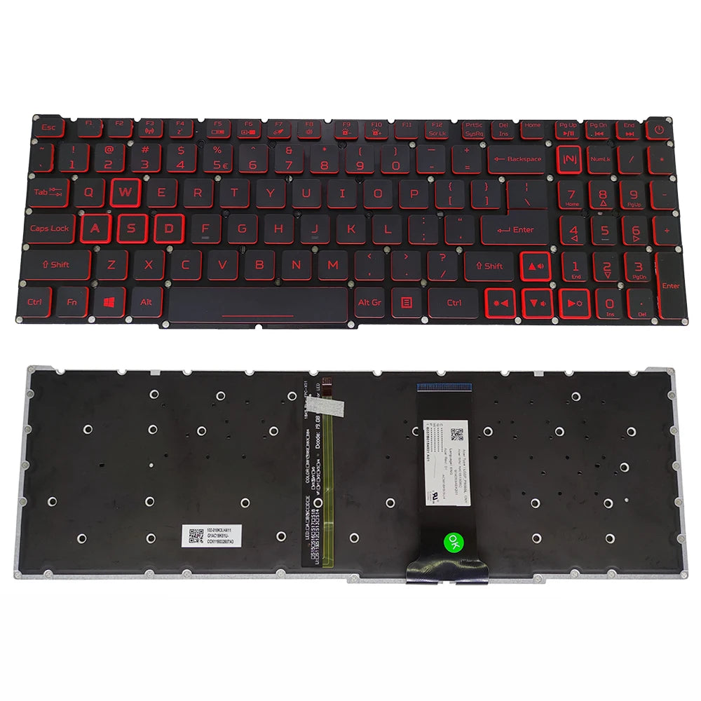 PT-BR Brasil US RU Tastatur mit Hintergrundbeleuchtung für Acer Nitro 5 AN515-54 AN515-43 AN517-52 AN517-51 AN517-54 AN715-51 Spanien LA IT TR GR FR