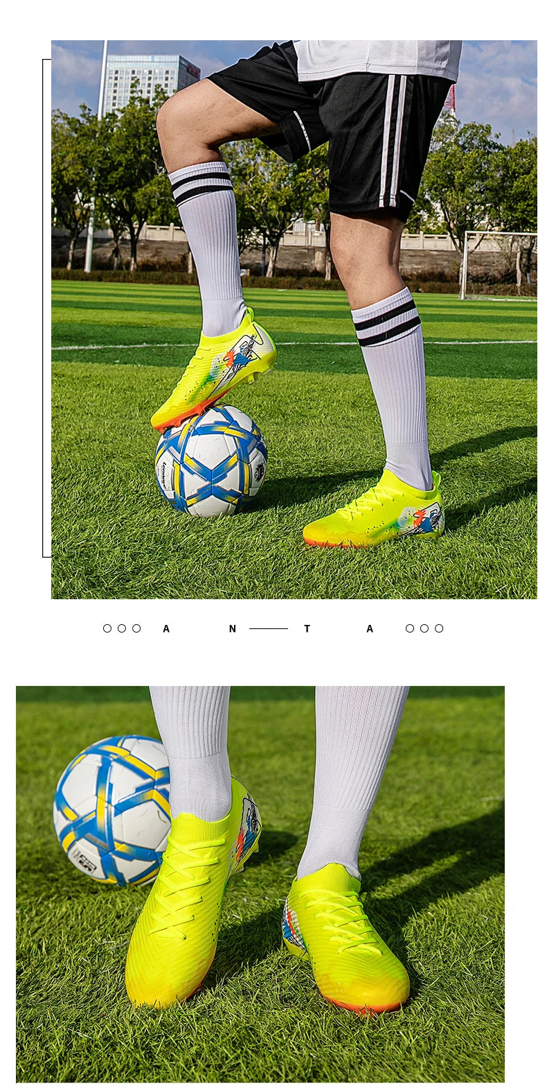 New Men Football Boots Soccer Cleats FG Non-Slip Training Shoes Soccer Shoes Long Spikes Match Ultralight Outdoor Drop Shipping