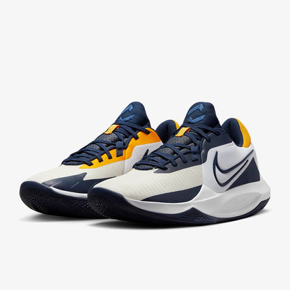 Sapatilhas de basquetebol Nike Precision 5 genuínas para homem, cano baixo DD9535-101