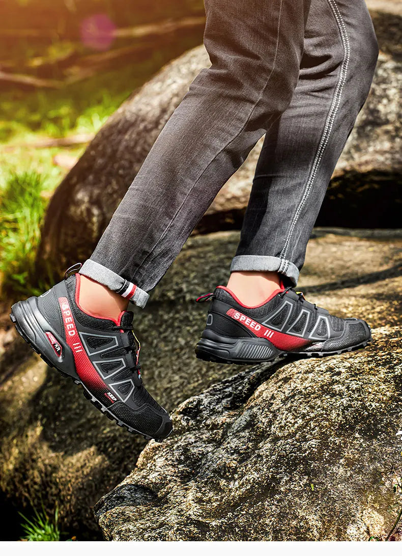 Men’s Hiking Shoes Waterproof Outdoor Lace-Up Sports Shoes Women’s Bicycle Casual Shoes Non-Slip Field Tactical Training Shoes