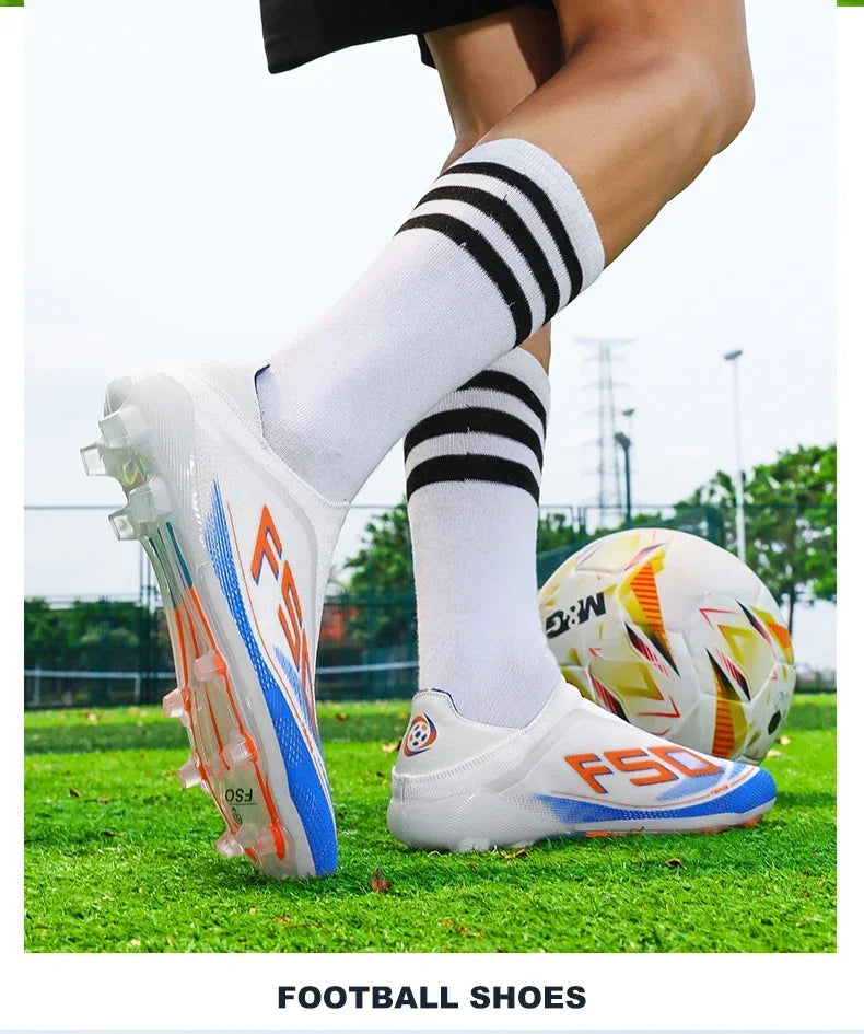 New Men's Soccer Shoes Hot-Selling Grass Cleats High-Quality Match Outdoor Football Boots Non-Slip Boys High-Top Lightweight Sneakers